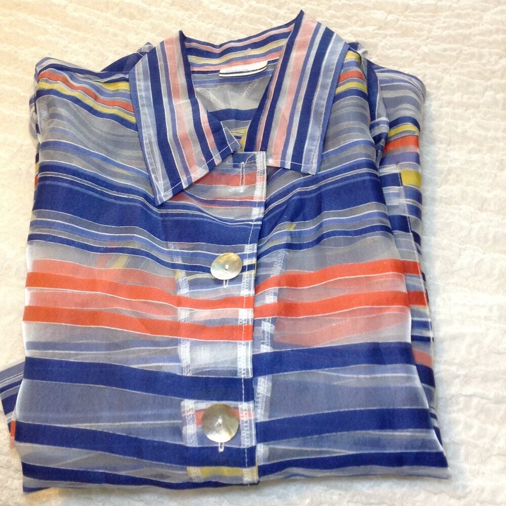 Mirror Image "Shacket" Sheer, "M" Avant Garde, Quiet Lux, Classic, Bohemian Chic - Picture 6 of 6